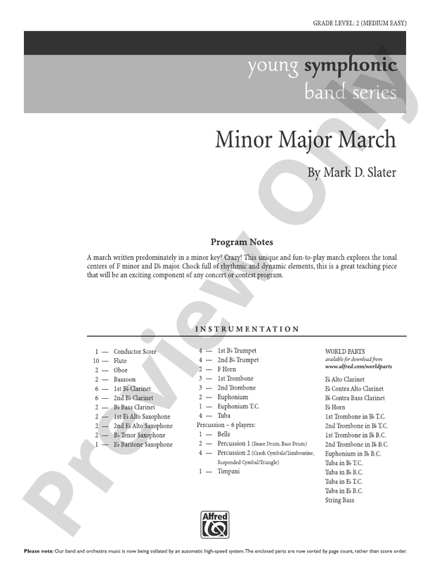 Minor Major March - Concert Band Conductor Score & Parts (Digital Download)