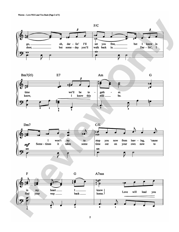 Love Will Lead You Back - Arr. Dan Coates - Easy Piano (Digital Download)