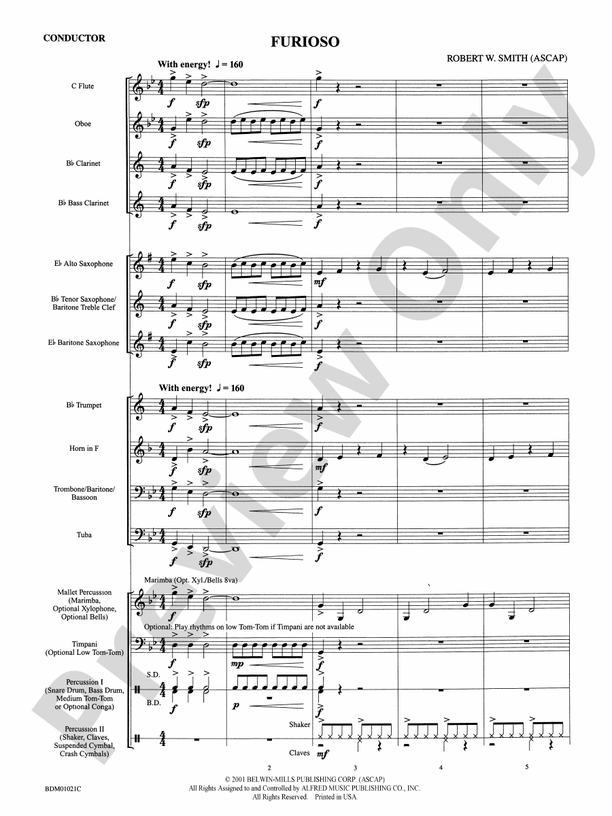 Furioso - Concert Band Conductor Score & Parts (Digital Download)