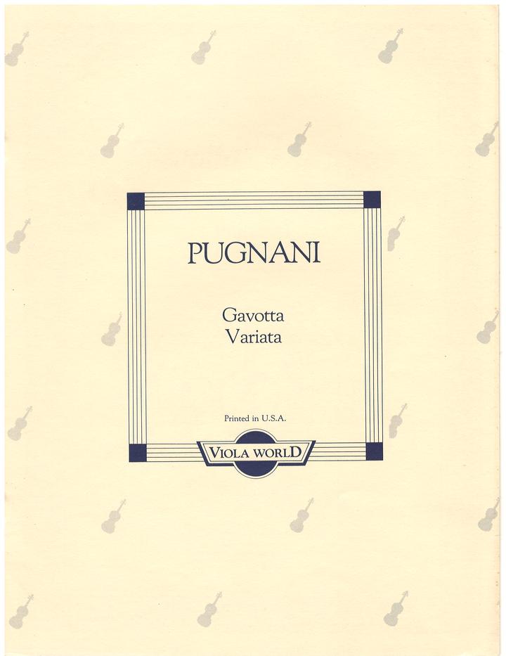 Pugnani - Gavotta Variata - Viola/Piano Accompaniment arranged by Arnold Viola World VWP000033