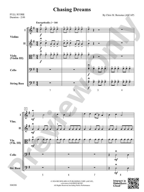 Chasing Dreams – String Orchestra Conductor Score & Parts (Digital Download)