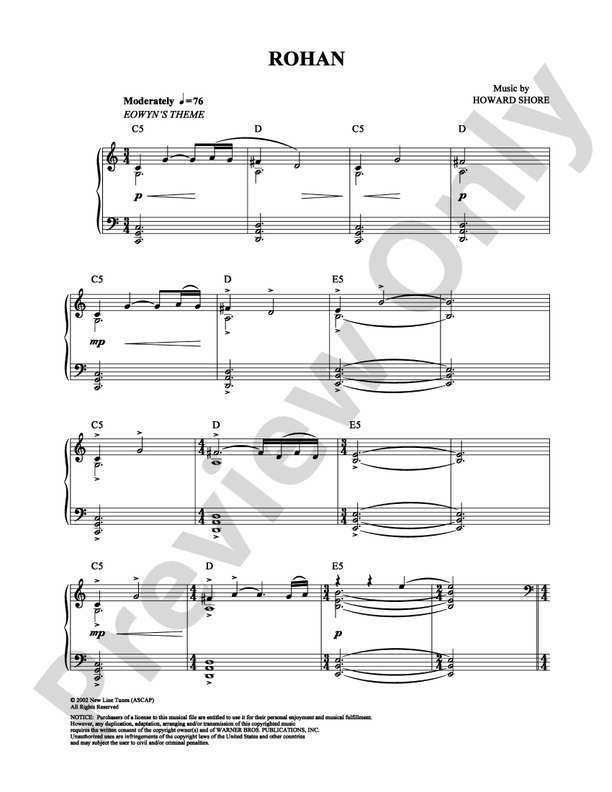 Rohan (from The Lord of the Rings) - Piano (Digital Download)