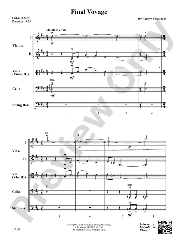 Final Voyage - String Orchestra Conductor Score & Parts (Digital Download)