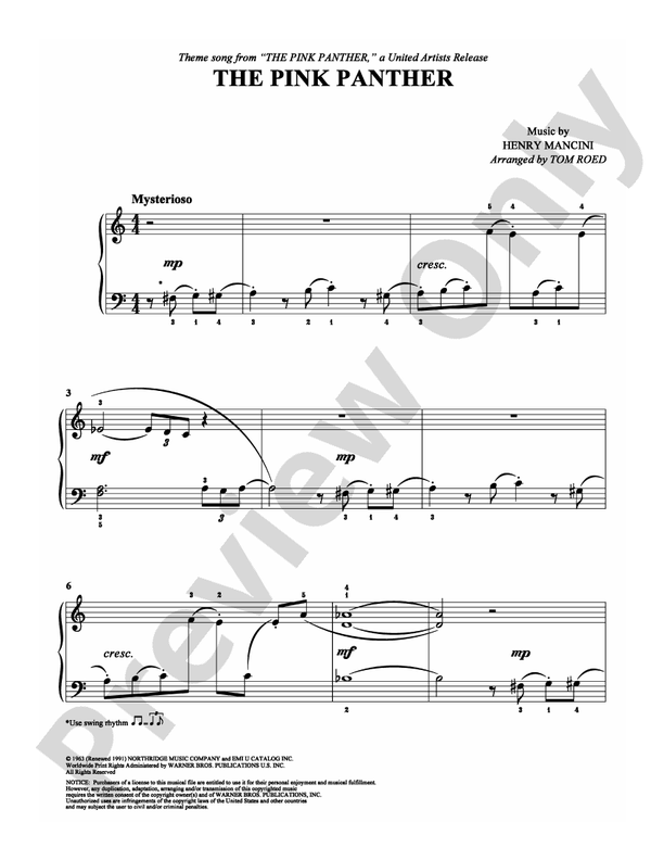 The Pink Panther - DSM-PS-0000843 - Easy Piano (Digital Download)