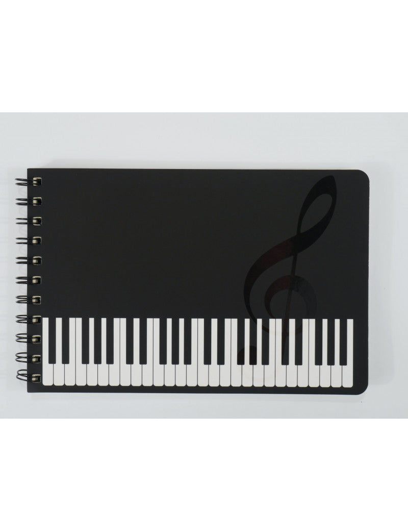 A5 Spiral Notebook Black with White Keyboard