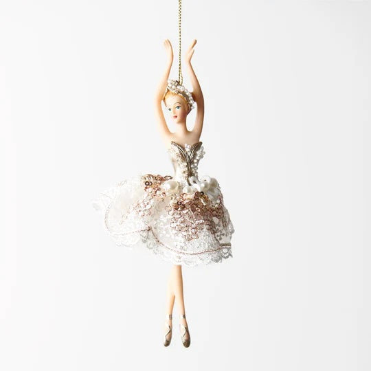 Christmas Decoration White Champagne Ballerina