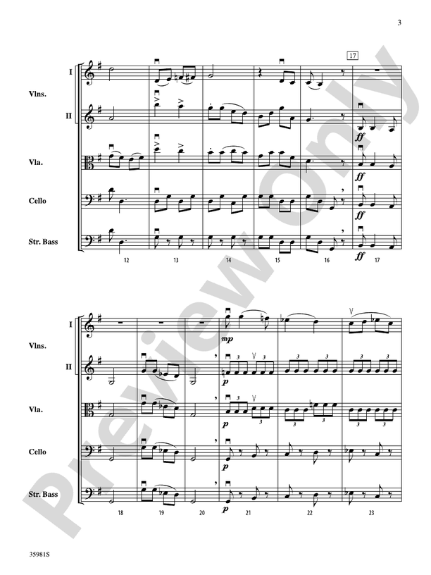 Finale from "Sonatina, Op. 100" – String Orchestra Conductor Score & Parts (Digital Download)