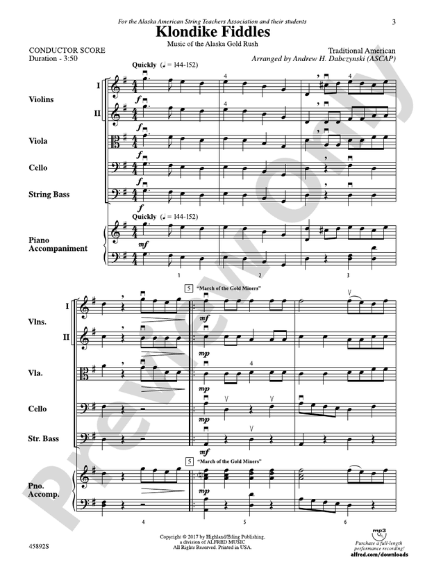 Klondike Fiddles - String Orchestra Conductor Score & Parts (Digital Download)