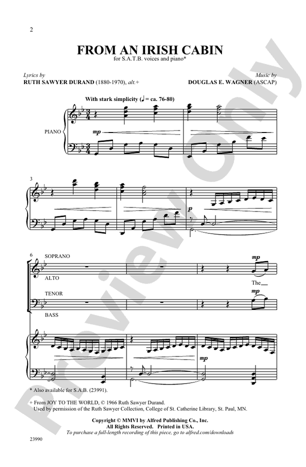 From an Irish Cabin – SATB Choral Octavo (Digital Download)