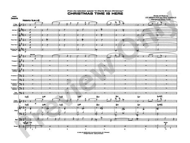 Christmas Time Is Here - Jazz Ensemble Conductor Score & Parts (Digital Download)