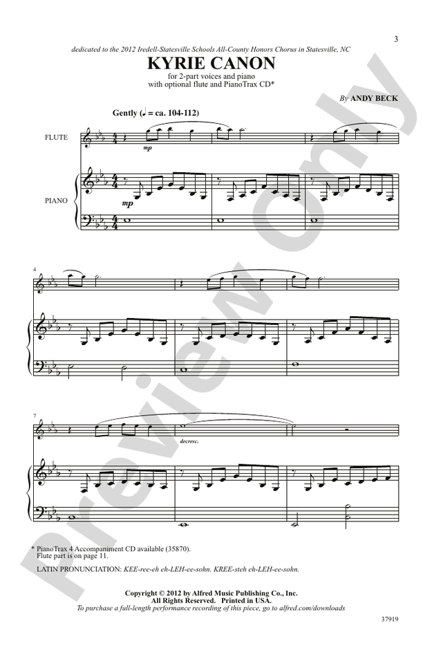 Kyrie Canon – 2-Part Choral Octavo (Digital Download)