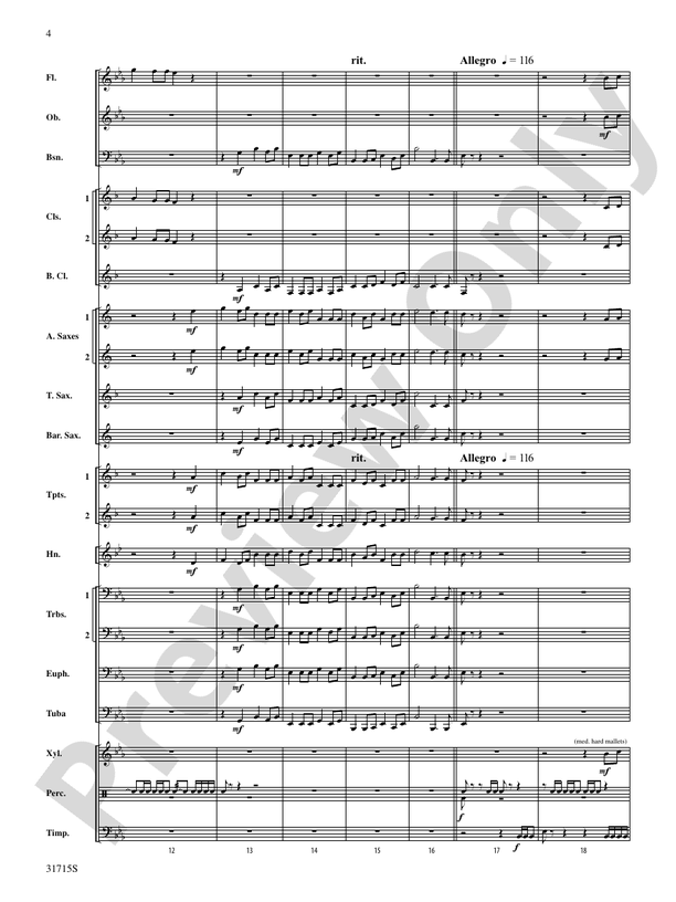Early American Hymn Song - Concert Band Conductor Score & Parts (Digital Download)