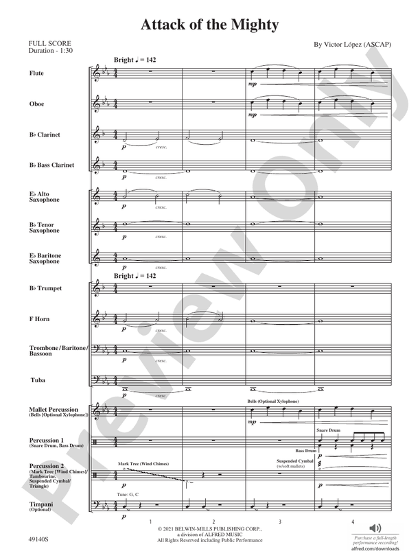 Attack of the Mighty - Concert Band Conductor Score & Parts (Digital Download)