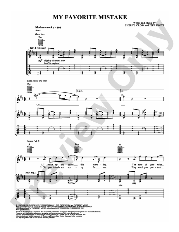 My Favorite Mistake - Guitar TAB (Digital Download)