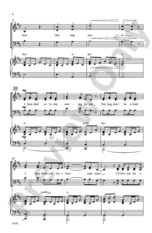 A Thousand Years - 3-Part Mixed Choral Octavo (Digital Download)