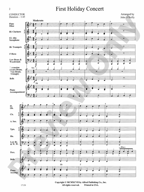 First Holiday Concert - Concert Band Conductor Score & Parts (Digital Download)