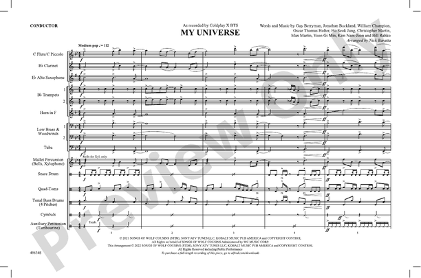 My Universe – Marching Band Conductor Score & Parts (Digital Download)