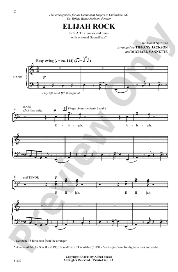 Elijah Rock - SATB Choral Octavo (Digital Download)