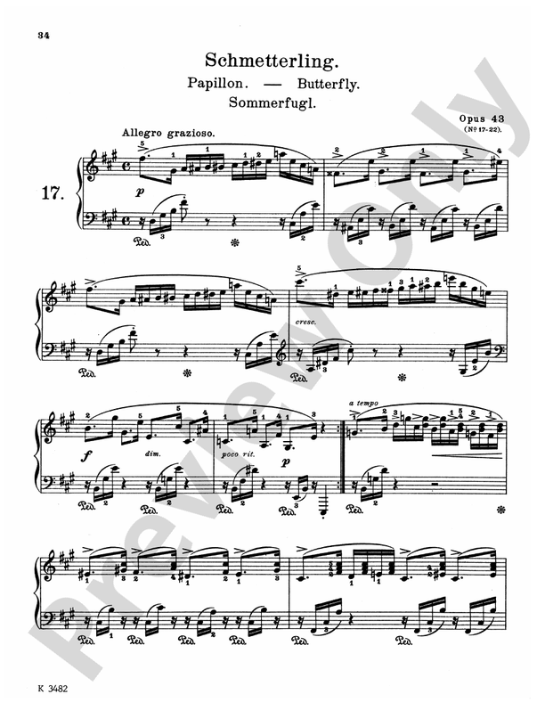 Grieg - Lyric Pieces, Op. 43 - Piano Solo (Digital Download)