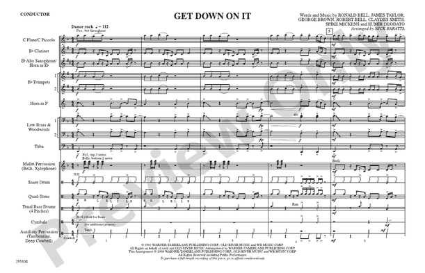 Get Down on It – Marching Band Conductor Score & Parts (Digital Download)