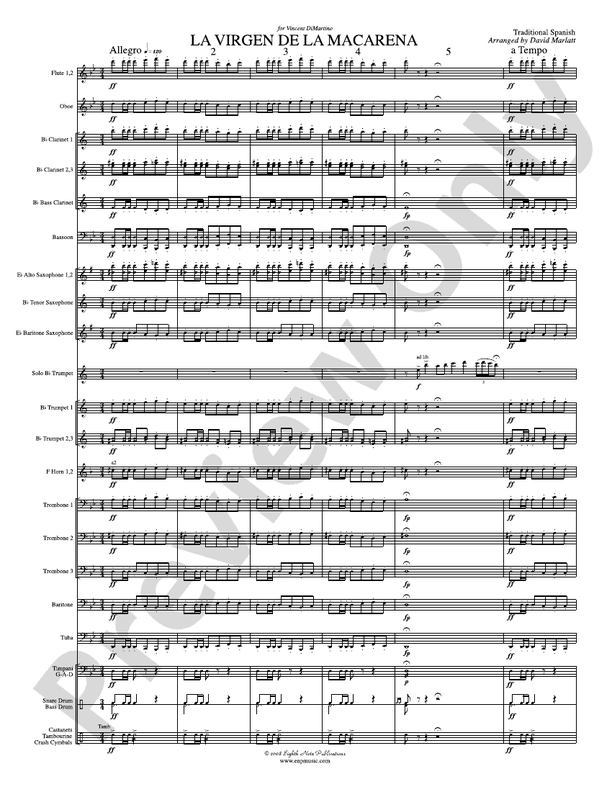 La Virgen de la Macarena (Solo Trumpet and Concert Band) - Concert Band Conductor Score & Parts (Digital Download)