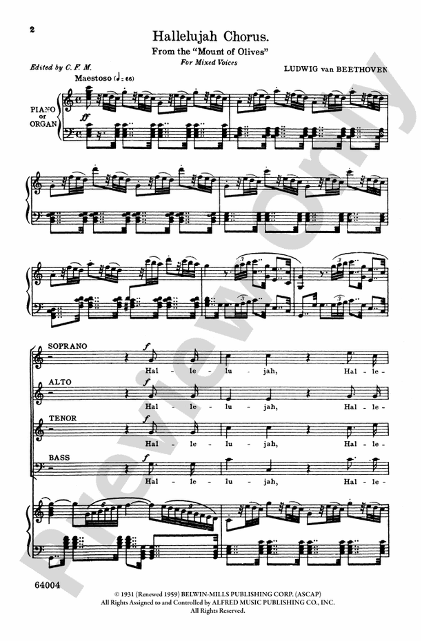 Hallelujah Chorus (Mount of Olives) – SATB Choral Octavo (Digital Download)