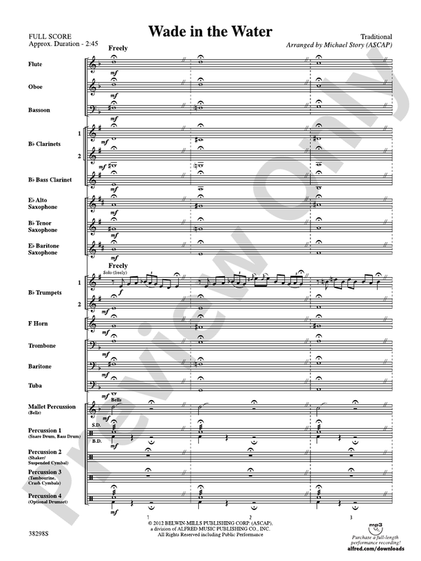 Wade in the Water - Concert Band Conductor Score & Parts (Digital Download)