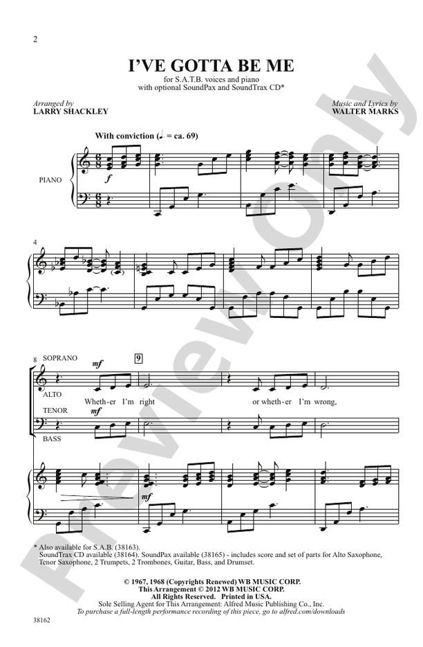 I've Gotta Be Me – SATB Choral Octavo (Digital Download)