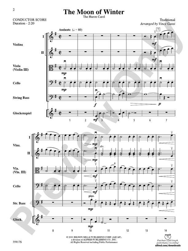 The Moon of Winter – String Orchestra Conductor Score & Parts (Digital Download)