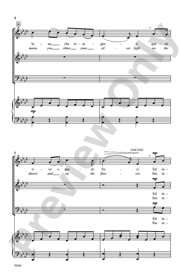 Vaga Luna - 3 Part Mixed Choral Octavo (Digital Download)