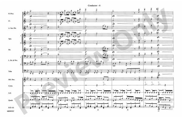 Fox Sports Themes – Marching Band Conductor Score & Parts (Digital Download)