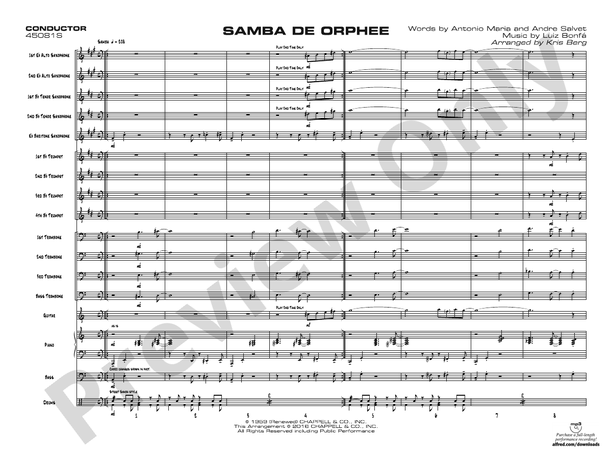 Samba de Orphee – Jazz Ensemble Conductor Score & Parts (Digital Download)