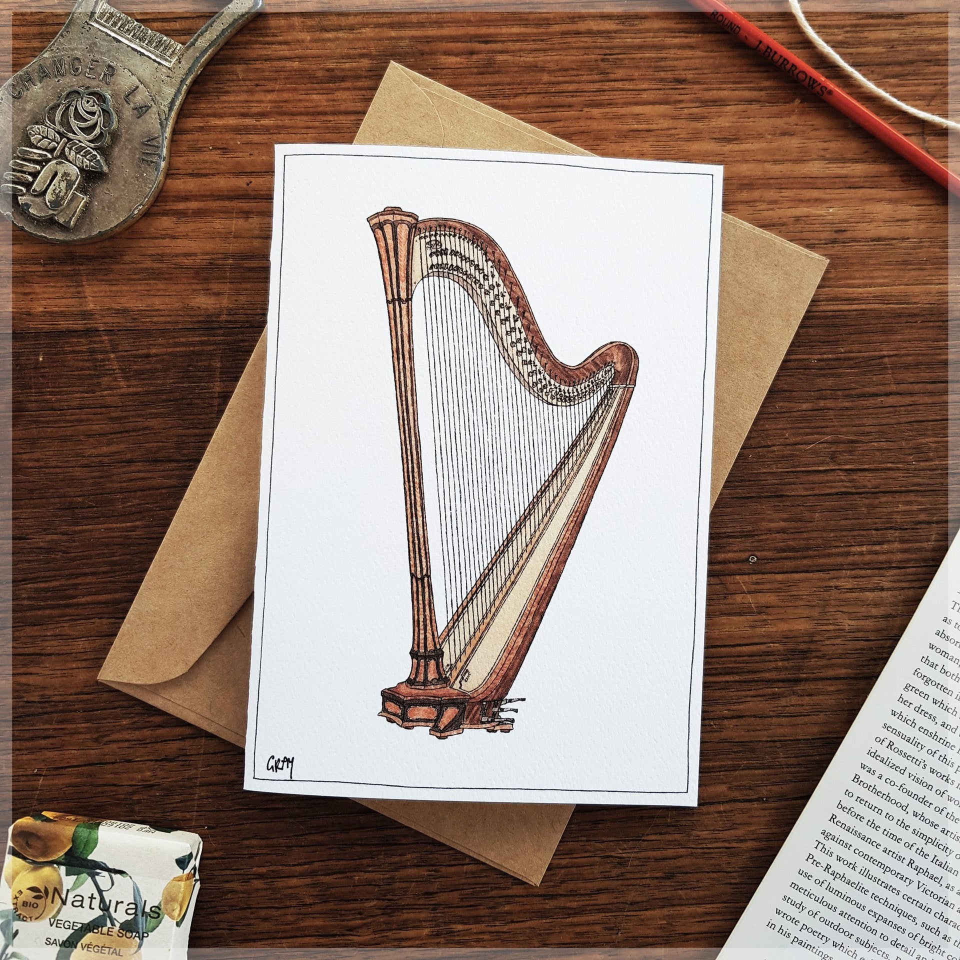 Greeting Card - Concert Harp