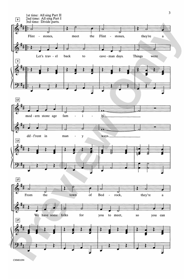 (Meet) The Flintstones - 2-Part Choral Octavo (Digital Download)