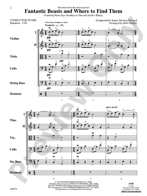 Fantastic Beasts and Where to Find Them - String Orchestra Conductor Score & Parts (Digital Download)
