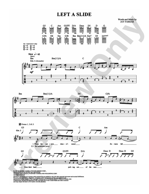 Left a Slide - Guitar TAB (Digital Download)