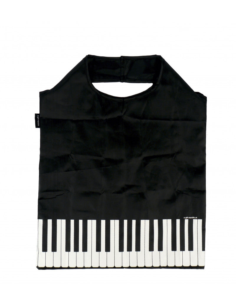 Folding Mini Shopping Bag Black with Keyboard