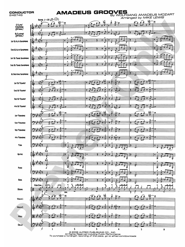 Amadeus Grooves - Jazz Ensemble Conductor Score & Parts (Digital Download)