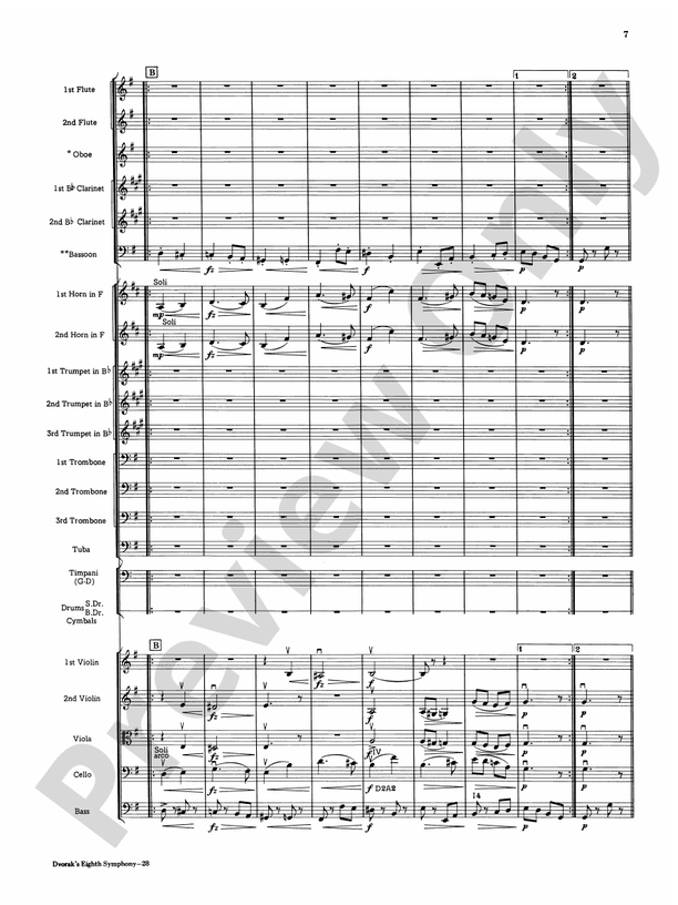 Dvorák's 8th Symphony, 4th Movement – Full Orchestra Conductor Score & Parts (Digital Download)