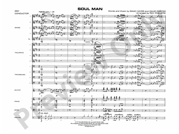 Soul Man (Grade 2 )- Jazz Ensemble Conductor Score & Parts (Digital Download)
