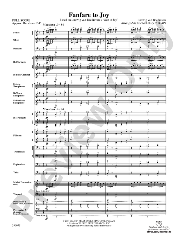 Fanfare to Joy - Concert Band Conductor Score & Parts (Digital Download)