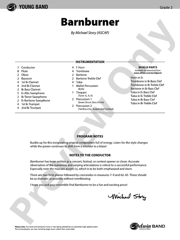 Barnburner - Concert Band Conductor Score & Parts (Digital Download)
