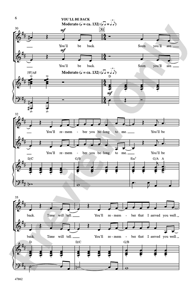 Hamilton Highlights – 2-Part Choral Octavo (Digital Download)