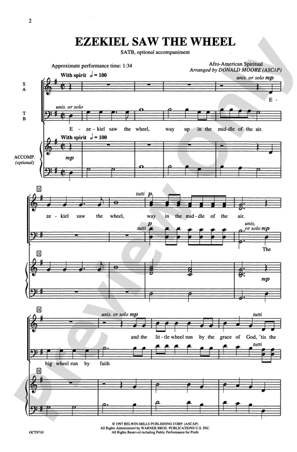 Ezekiel Saw the Wheel – SATB Choral Octavo (Digital Download)