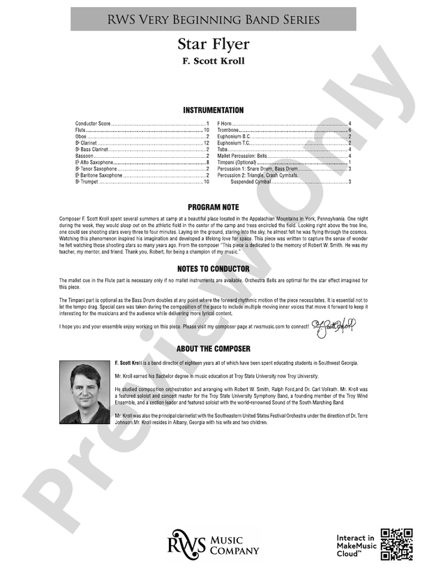 Star Flyer - Concert Band Conductor Score & Parts(Digital Download)