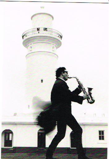 Greeting Card Saxophonist Watson Bay Light