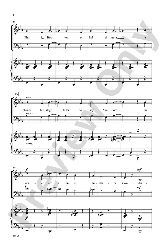 Another Op'nin', Another Show - Arr. Philip Kern – SATB Choral Octavo (Digital Download)