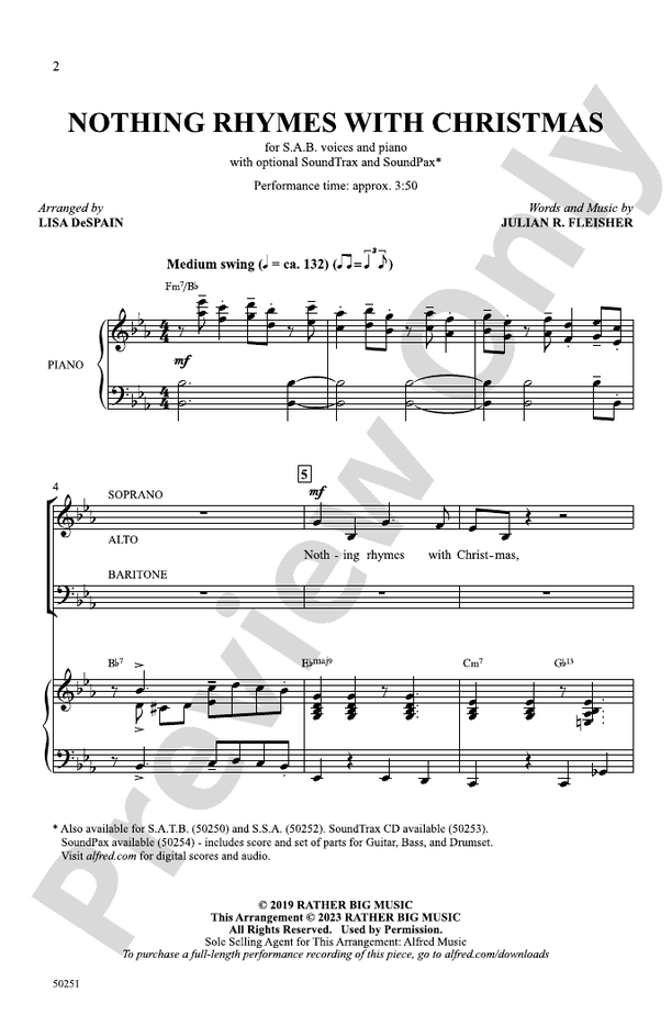 Nothing Rhymes with Christmas - SAB Choral Octavo (Digital Download)