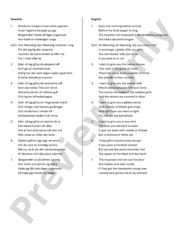 Herr Mannelig – String Orchestra Conductor Score & Parts (Digital Download)