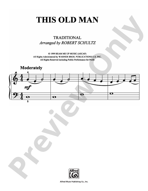 This Old Man - Arr. Robert Schultz - Easy Piano (Digital Download)